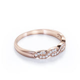 0.25 Carat Round Cut Pave-Channel Infinity Wedding Band in 18K Rose Gold Plating over Silver