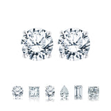 4 Prong 0.5 Carat Round Shaped Moissanite Solitaire Stud Earrings In 18K Rose Gold Plating Over Silver