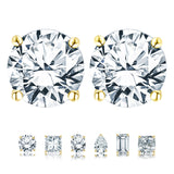 Moissanite 4 Prong Solitaire Stud Earrings