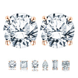 Moissanite 4 Prong Solitaire Stud Earrings