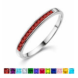 0.25 Carat Princess Cut January Birthstone Wedding Band - Pave Channel Band - 18K  Gold Plating for Women