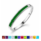 0.25 Carat Princess Cut May Birthstone Wedding Band - Pave Channel Band - 18K  Gold Plating for Women