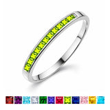 0.25 Carat Princess Cut August Birthstone Wedding Band - Pave Channel Band - 18K  Gold Plating for Women