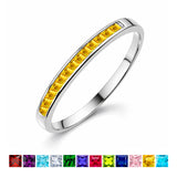 0.25 Ct Princess Cut January Birthstone Wedding Band