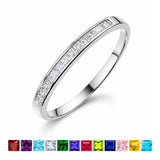 0.25 Ct Princess Cut January Birthstone Wedding Band