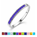 0.25 Ct Princess Cut January Birthstone Wedding Band