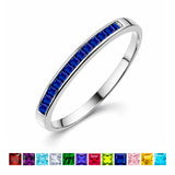 0.25 Ct Princess Cut January Birthstone Wedding Band