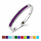 0.25 Carat Princess Cut February Birthstone Wedding Band - Pave Channel Band - 18K  Gold Plating for Women