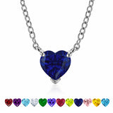 Gorgeous 2 Carat Heart Cut - Royal Blue Sapphire - September Birthstone Pendant Necklace in 18K  Gold Plating for Women