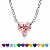 Gorgeous 2 Carat Heart Cut - Pink Tourmaline - October Birthstone Pendant Necklace in 18K  Gold Plating for Women