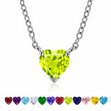 Gorgeous 2 Carat Heart Cut - Peridot - August Birthstone Pendant Necklace in 18K  Gold Plating for Women