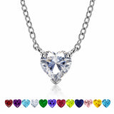 Gorgeous 2 Carat Heart Cut - Cubic Zirconia - April Birthstone Pendant Necklace in 18K  Gold Plating for Women