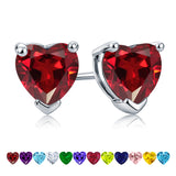 1.5 Carat Heart Cut Birthstone Solitaire Stud Earrings