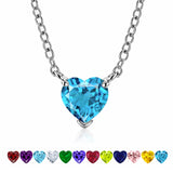 Gorgeous 2 Carat Heart Cut - Blue Topaz - December Birthstone Pendant Necklace in 18K  Gold Plating for Women