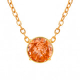 1 Carat Round Cut Champagne Cubic Zirconia Pendant Necklace - Give for Her in Yellow Gold Plating for Women