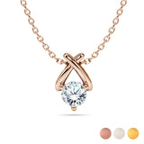 Solitaire 0.33 Carat Round Cut  Lab Diamond Criss Cross Necklace