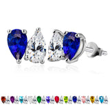 2.5 Carat Pear Cut Birthstone Two Stone Stud Earrings