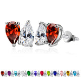 2.5 Carat Pear Cut Birthstone Two Stone Stud Earrings
