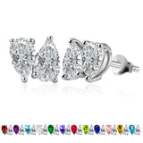 2.5 Carat Pear Cut Birthstone Two Stone Stud Earrings
