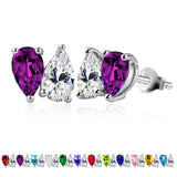 2.5 Carat Pear Cut Birthstone Two Stone Stud Earrings