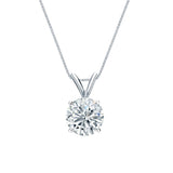 Certified - 2 Carat Round Cut Moissanite Brilliant Pendant Necklace - 18K Yellow Gold Plating Over Silver