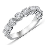 Lab Grown Diamond Round Prong Set Vintage Anniversary Ring in 18K White Gold Plated for Women