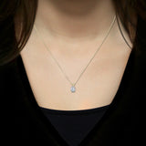 Certified - 2 Carat Oval Shape Moissanite - Classic Pendant Necklace - 18K Yellow Gold Plating Over Silver