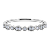 Moissanite Eternity Band for Women, Vintage Milgrain Stackable Wedding Ring, Round Cut Bridal Anniversary Band in 18K Gold Plated