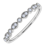 Moissanite Eternity Band for Women, Vintage Milgrain Stackable Wedding Ring, Round Cut Bridal Anniversary Band in 18K Gold Plated
