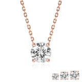 Lab Diamond Round Cut Solitaire Necklace