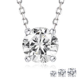 Lab Diamond Round Cut Solitaire Necklace