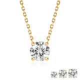 Lab Diamond Round Cut Solitaire Necklace