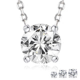 Lab Diamond Round Cut Solitaire Necklace