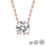 Lab Diamond Round Cut Solitaire Necklace
