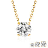 Lab Diamond Round Cut Solitaire Necklace