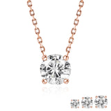 Lab Diamond Round Cut Solitaire Necklace