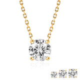 Lab Diamond Round Cut Solitaire Necklace