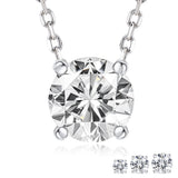 Lab Diamond Round Cut Solitaire Necklace
