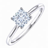 Cushion Cut Cubic Zirconia Solitaire Engagement Ring for Women, 1.25 Carat Classic 4-Prong Bridal Ring, 18K White Gold Plated Promise Anniversary Wedding Ring