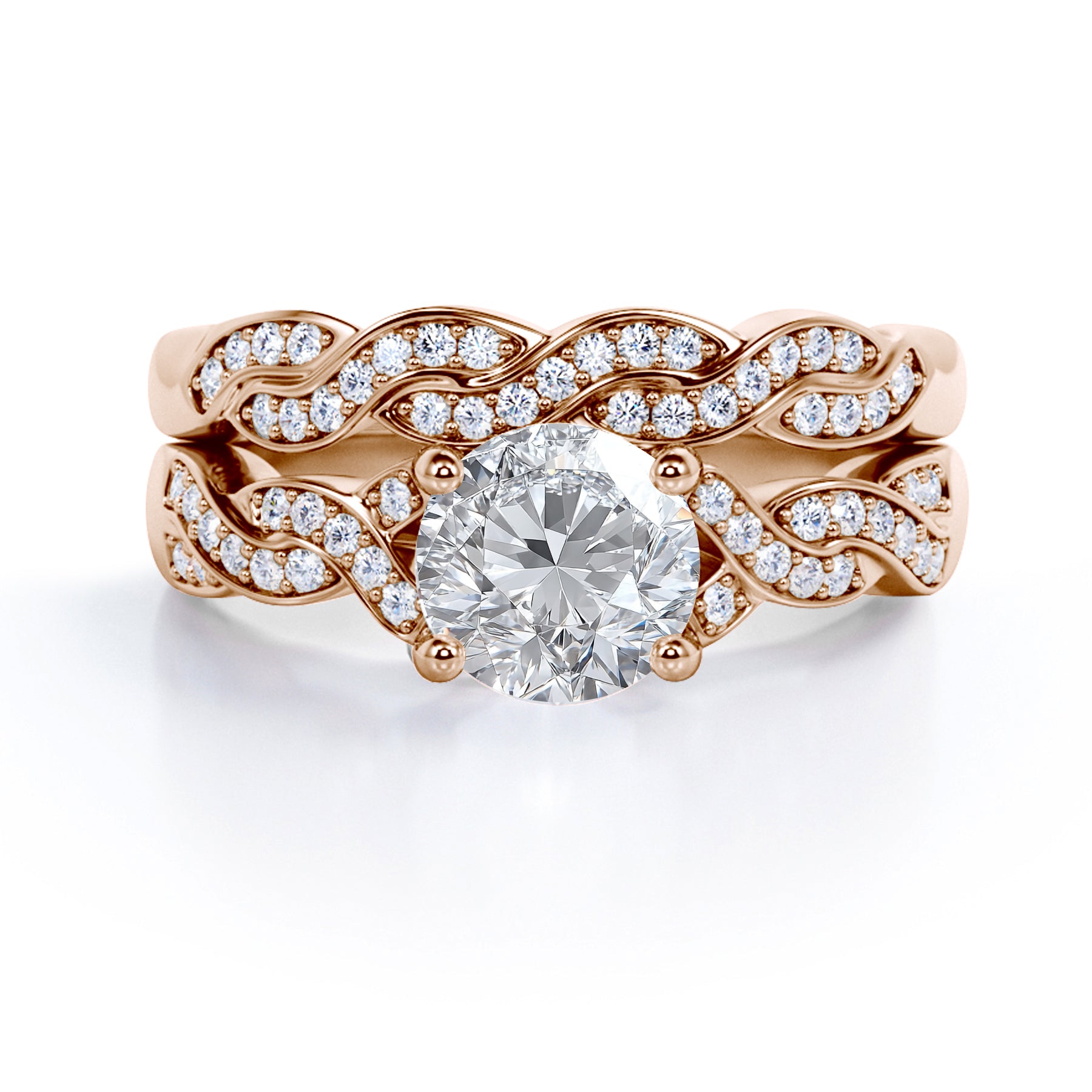 1 Carat Round Lab Diamond Infinity Bridal Set