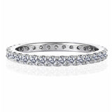 Lab Grown Diamond Eternity Band Ring Timeless Promise Gift in 18K White Gold Plated for Women