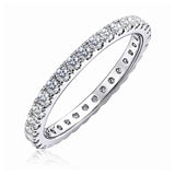 Lab Grown Diamond Eternity Band Ring Timeless Promise Gift in 18K White Gold Plated for Women