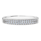 JeenMata Moissanite Stackable Anniversary Ring - Micro Pave Half Eternity Wedding Rings for Women in 18K White Gold Plating, Gift for Her, Gift for Women