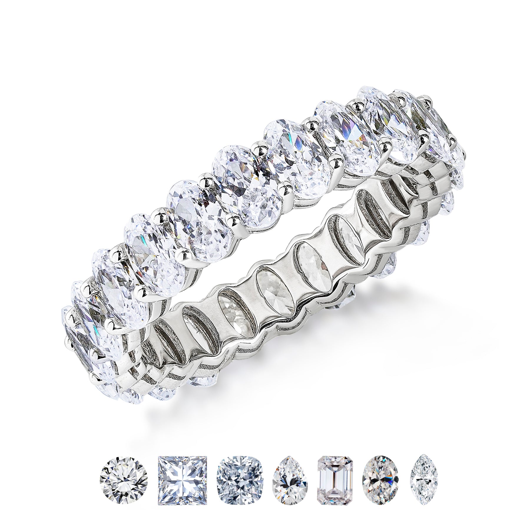 Moissanite Eternity Classic Prong Style Wedding Ring