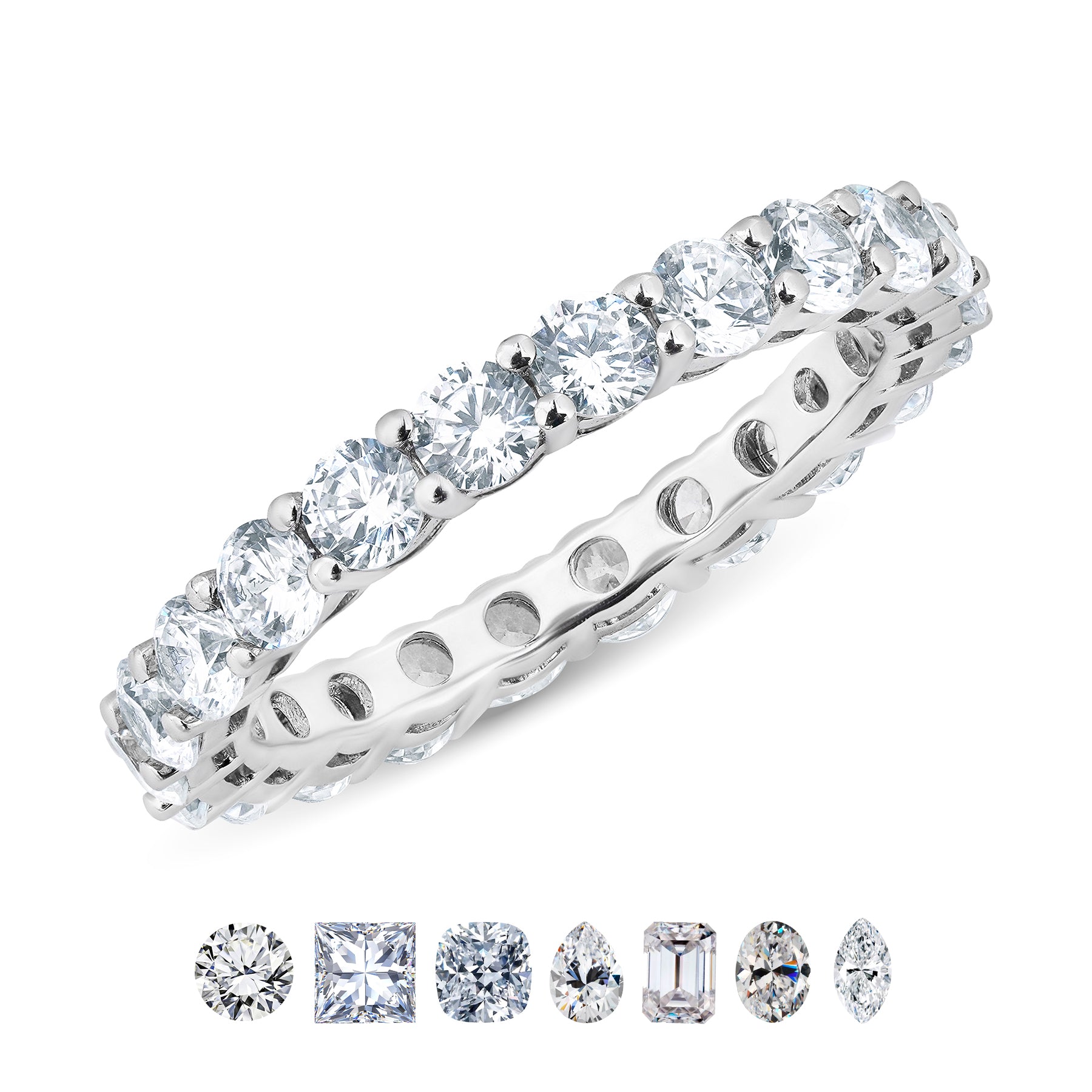 Moissanite Eternity Classic Prong Style Wedding Ring