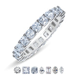 5.25 Carat Cushion Cut Cubic Zirconia Eternity Anniversary Ring - Classic Prong Style Wedding Ring in White Gold Plating for Women