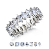 8.5 Carat Marquise Cut Cubic Zirconia Eternity Anniversary Ring - Classic Prong Style Wedding Ring in White Gold Plating for Women