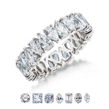 7.25 Carat Pear Cut Moissanite Eternity Anniversary Ring - Classic Prong Style Wedding Ring in White Gold Plating for Women