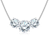 1 Carat Lab Diamond Round Cut Three Stones Necklace