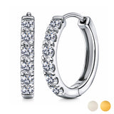 Lab Diamond Six Stones Classic Hoop Earrings